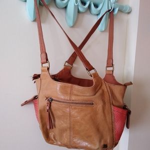 The Sak Brown and Red Leather Purse